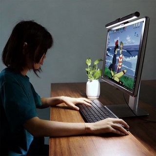 LED 모니터 조명 터치식 스크린바 모니터 전용 조명 스크린바, 블랙(시력보호-3색모드)