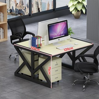 두주샵 2인용컴퓨터책상 데스크 게이밍책상 pc방, 캐비닛 의자 없는 2인용 메이플 A