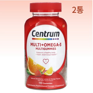 센트럼 멀티미네랄 구미 종합비타민 오메가3 함유 천연 과일맛 110개 2통 구미젤리, 2개