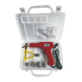 汽車保險桿塑膠焊槍 110V塑料焊接槍 塑膠修補工具組, 1個, 紅槍-透明盒裝