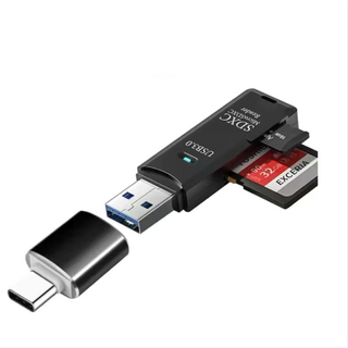 便捷SD卡TF卡卡槽讀卡器3.0高速usb多合一TF/SD內存卡單反連接傳輸轉換器手機typec, 1個, 3.0頂配傳輸【二合一】黑色, 3.0頂配傳輸【二合一】黑色, 黑色