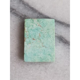 天然湖北原礦綠松石平安扣/敦子/直接扣子/小方牌-手作配件材料, 3-3 19.1＊13.4/1.7g, 1個