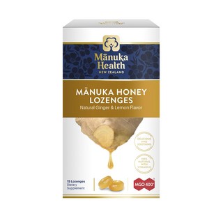 manuka health 蜂蜜MGO400+維生素C口含錠 薑汁+檸檬, 1個, 15件
