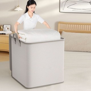 BENRAN 압축파우치 가방정리대 대형 두꺼운 방수방습 스트라이프 진공 이불 옷 정리보관함 리빙박스 여행 이사 휴대용 해외여행준비물, 2개, 회색
