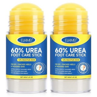 2 PCS 요소 크림 60 풋 케어 스틱은 건조하고 갈라진 발뒤꿈치와 두꺼워진 피부를 위해 깊은 보습과 빠르게 흡수되는 부드러운 각질 제거를 제공합니다, 개, 개입