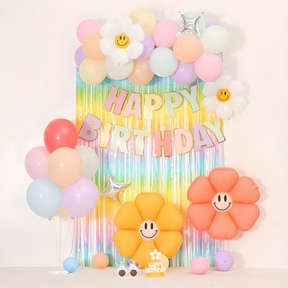 피앤비유니티 데이지 풍선구름형 생일세트, 03)데이지 풍선구름형-마카롱커튼