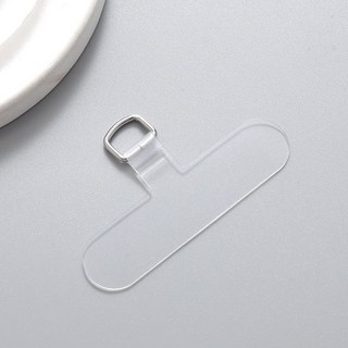 手機掛繩墊片 TPU一體成型防丟夾片 透明超薄通用百搭金屬扣環, 1個, 通用手機掛片 1入, 透明