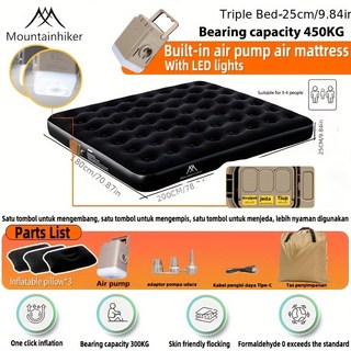 마운틴하이커 자동 캠핑 에어매트 2-3인용, 블랙 3인용 25CM