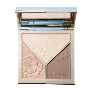 TIMAGE彩棠大師三色修容盤 修容餅 啞光 高光 打亮 鼻影 修容陰影 17g, 01日影柔, 1個