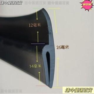 桃園熱銷 隔音膠條 加寬版汽車前擋風玻璃外塑料板密封條 通用型降噪防水膠條, 1個, 1.7米一根不帶背膠,總寬20毫米