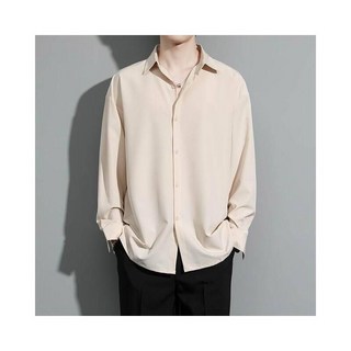 素色長袖襯衫 - 防皺耐磨商務休閒襯衫