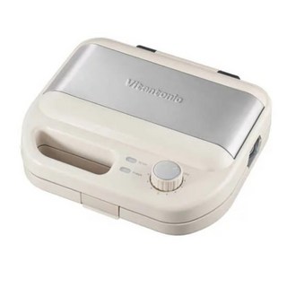Vitantonio VWH-600 華夫餅 熱砂烘焙機 (2023最新) 可定時 易清潔, VWH-600-I 象牙白