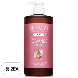 케라시스 케라마이드 극손상 클리닉 샴푸, 1L, 2개