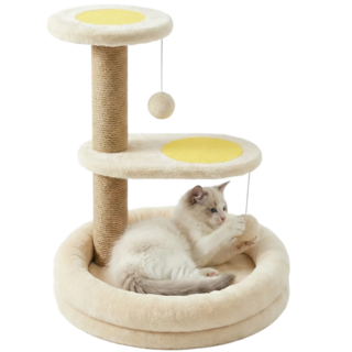 펫밈랩 계란후라이 캣타워 스크래쳐, 1개, 화이트