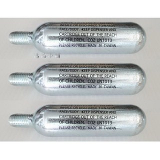 【逸品汽車百貨】CO2有牙氣瓶 16G 鋼瓶 拋棄式 可搭配補胎包使用, 1個, 6入裝