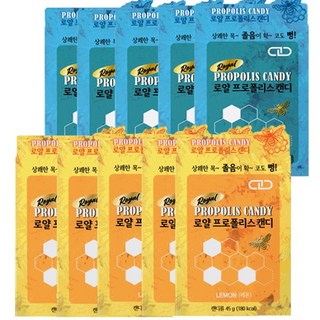 다누리 로얄 프로폴리스 목캔디 페퍼민트맛+레몬맛 섞어서 발송, 10개, 36g
