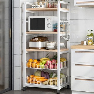 Sonipure 수납선반 전자레인지선반 주방선반 다용도 이동 금속 거치대, 흰색, 1개