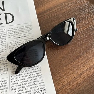 B.P飾品專賣 四月新款-冷酷復古質感Y2K貓眼潮流墨鏡 偏光抗UV400太陽眼鏡 造型 美式風格 流行 百搭 穿搭