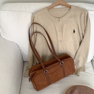 麂皮絨包 韓版輕巧單肩包 大容量簡約時尚通懃小衆手提包女適用於此品牌