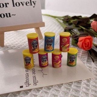 B.P飾品專賣 盲包 盲盒 兒童節 盒玩 擬真 微縮 食物 抖音交換, 1個, 罐裝餅乾一組(七入)