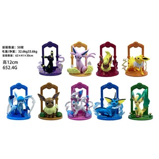 跨境伊布家族皮卡丘手辦耿鬼仙子炎兔兒生日禮物模型桌面裝飾擺件, 1個, 伊布家族9款袋裝