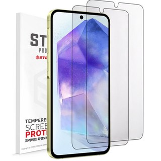 스톤스틸 1+1 갤럭시 A55 5G 고투명 액정 보호 강화유리 필름, 2개