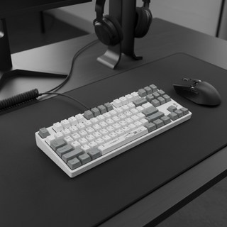 덱키보드 덱 프랑슘 CBL-87XNW 거북선 한산 게이밍기계식키보드, 은축, 화이트