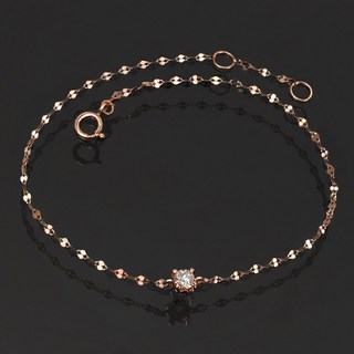 주리에떼 14K/18K 랩다이아몬드 4프롱 데일리 레디언 체인 팔찌