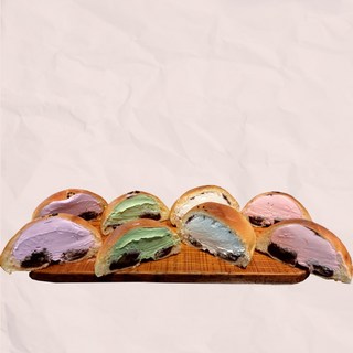 우리밀 생크림단팥빵 딸기크림 녹차크림 블루베리크림 천년누리전주빵 전주명물 전주빵집 통팥앙금, 딸기크림단팥빵 2개, 2개, 120g