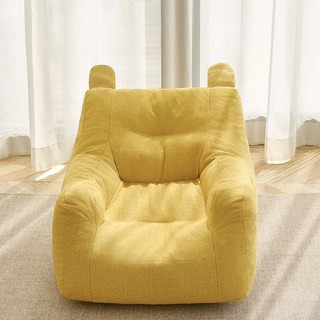 兒童懶人沙發閱讀椅 寶寶單人休閒座椅 書角臥室陽臺小沙發, 1個, 檸檬黃