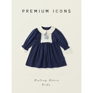 韓版春秋圓領洋裝 小孩洋裝 女童洋裝 小洋裝 連身裙