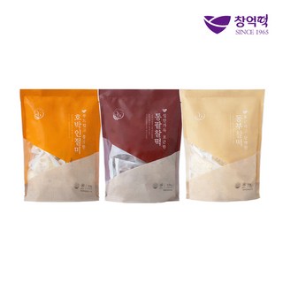 창억떡3종 세트 (호박인절미+동부찰떡+통팥찰떡), 3개, 500g