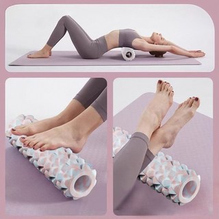 實心泡沫軸 肌肉放鬆滾軸 瑜伽按摩滾背, 1個, 月亮白【30cm】空心款普通按摩