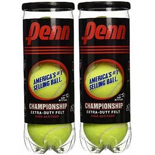 Penn Championship High Altitude 헤드 테니스 공 - 2팩 공 6개 옐로우 - USTA 및 ITF 승인 - 미국 테니스 협회 리그 공식 공 - 일관된 플레이