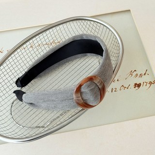 韓系簡約圓環寬邊髮箍女款美拉德氣質高級感壓發頭箍外出洗臉髮卡, 1個, 灰色:灰色