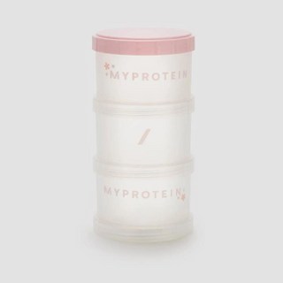 Myprotein 熊貓三層粉盒櫻花限定版，健身必備蛋白粉乳清分裝盒，英國原裝進口, 粉紅色 櫻花限定三層粉盒, 1個