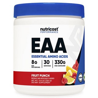 nutricost EAA 含BCAA 330g 必需胺基酸補充劑 水果潘趣, 1個