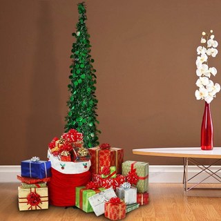 台灣出貨 銀色款式 折疊聖誕樹可折疊公寓家庭辦公室商店節日裝飾創意 PVC 節日用品聖誕禮物