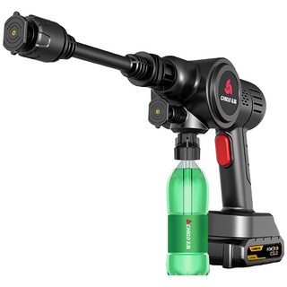 CHIGO 五電芯無線洗車水槍 - 高壓清洗機 一機多用 200電池動力, 黑色, 7米水管