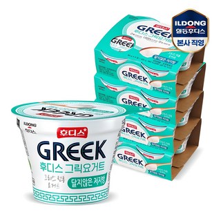 후디스 그릭요거트 달지않은 저지방, 80g, 16개