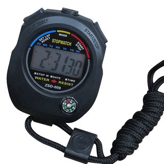 雙道碼表 計數器 計步器 跑步 田徑 走路 單車 多功能碼錶 運動計數器 煮茶計時 鬧鐘, 1個, 1支, 黑色