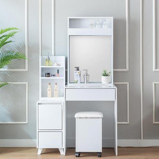 신혼가구 미니수납장포함 LED조명 입식화장대 성당 슬림 책상 심플 미니화장대, 네이비