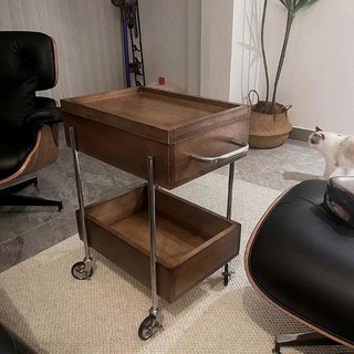 바퀴 거실 이동 인플루언서 간식 가능 카트 수납 선반 탐정 옆 소파, 1개