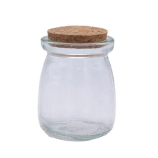 奶酪瓶玻璃布丁瓶含蓋子玻璃瓶布丁瓶保羅瓶玻璃杯奶酪瓶布丁杯布雷杯慕斯杯玻璃罐奶酪杯耐熱, 玻璃透明色 木塞蓋, 1個, 100ml