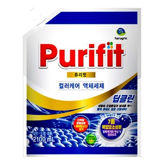 하루그린 퓨리핏 딥클린 컬러케어 캡형 리필 세탁세제 2.1L 액체세제, 1개