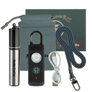 벨라코코 L1 메탈그레이 경보기 여성호신용품세트 휴대용 유럽여행, 1세트