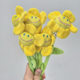 비비드위 스마일꽃 인형 세트 감사 축하 생일, 10개, 옐로우