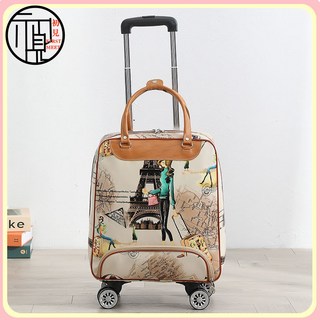 大容量萬嚮輪拉桿包女短途旅遊輕便小拉包PU防水旅行包行李袋學生