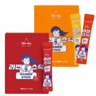 라면스프 스틱 티백 국물 차 순한맛 매운맛 각 10개, 1개