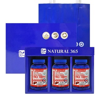 [내츄럴365] 선물세트 캐나다 슈퍼파워 밀크씨슬 쇼핑백증정 (총3병-18개월분), 1세트, 540정